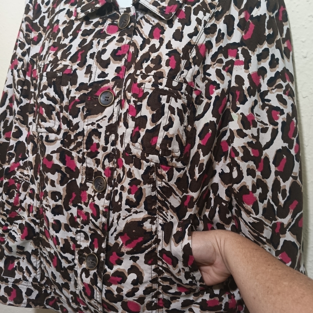 Charter Club Leopard Print Button-Down Shirt - Picture 4 of 11